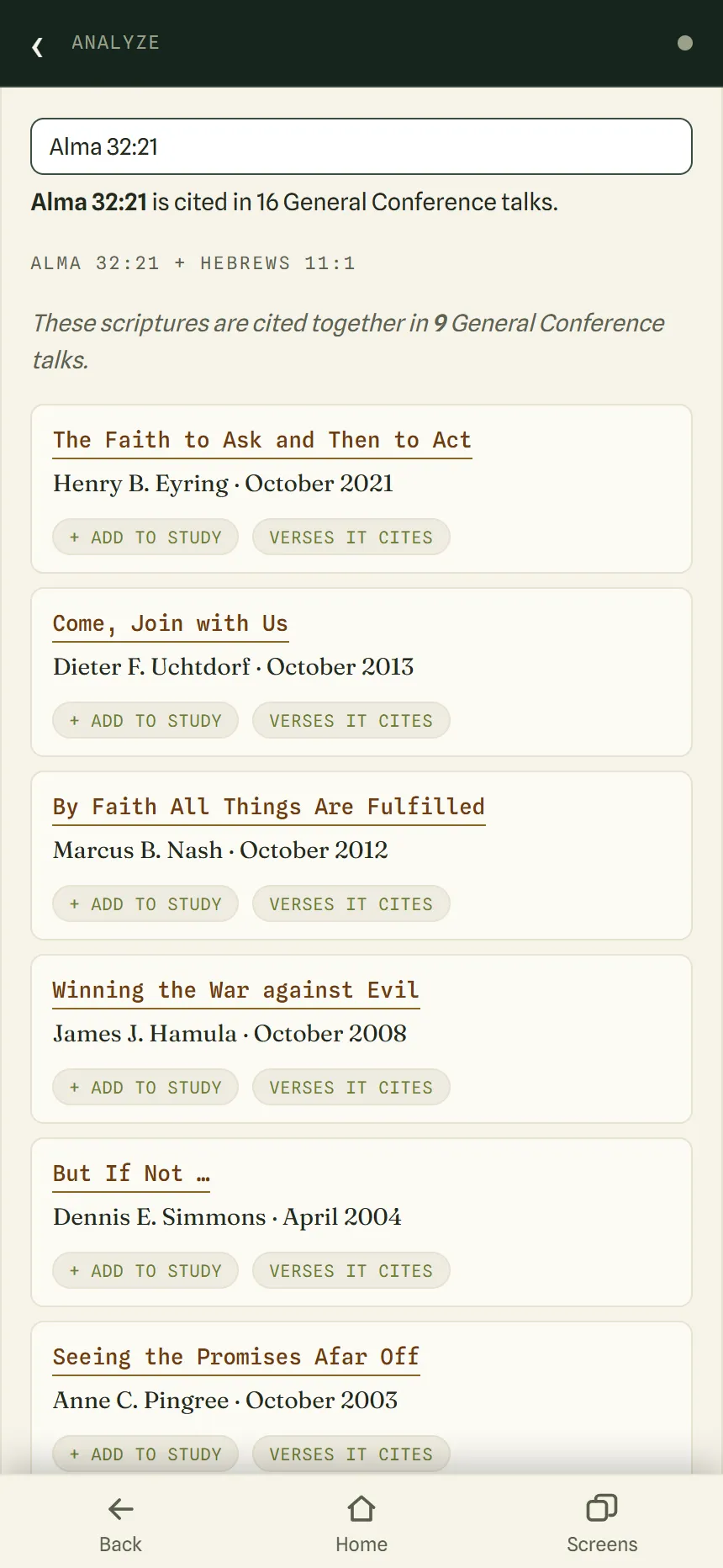 The Taught Together tool for Alma 32:21.