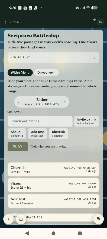 Play a friend a move at a time