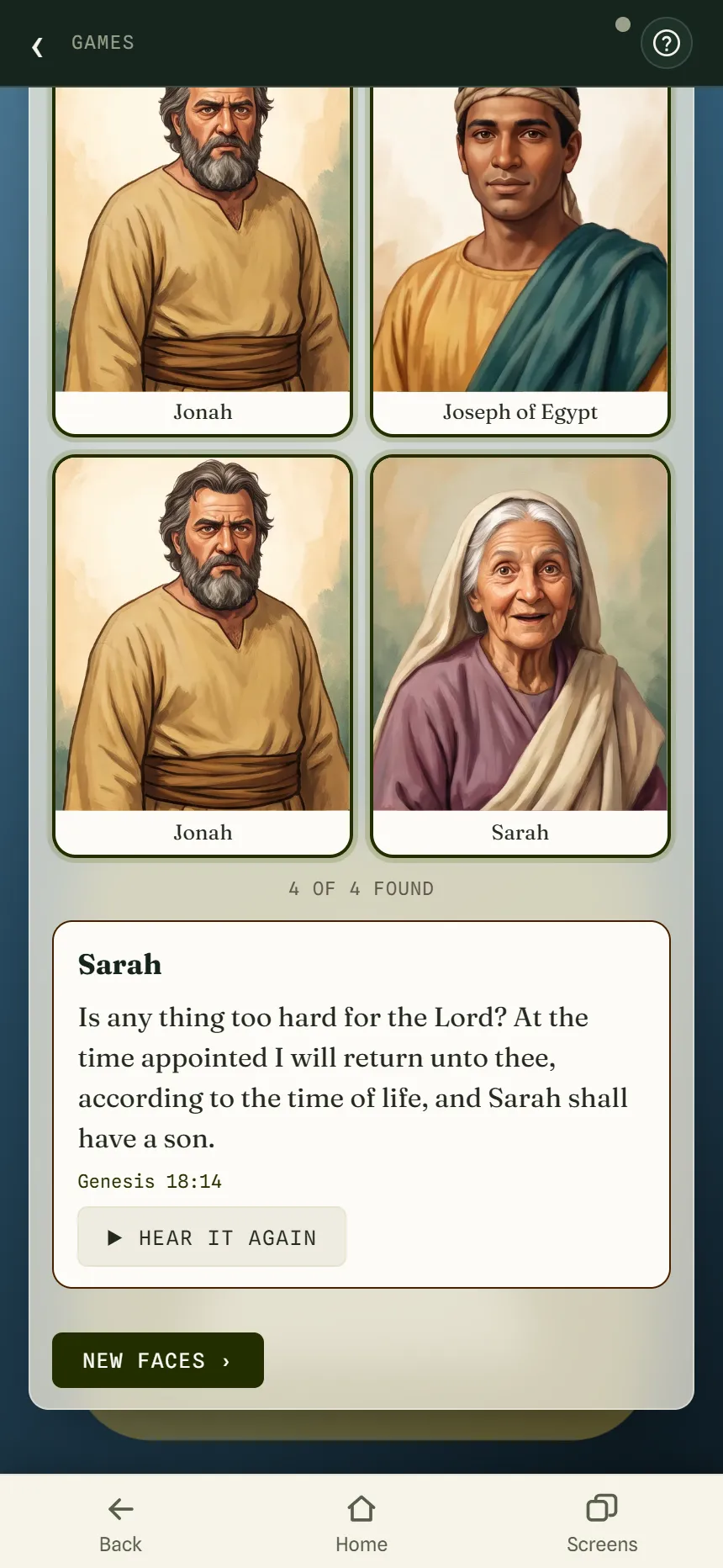 Portraits of people from the scriptures
