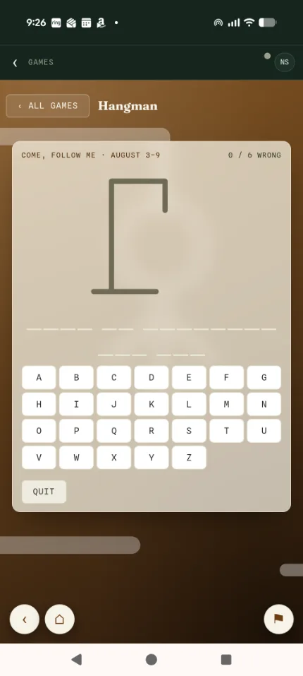 Hangman, from the weeks own phrases